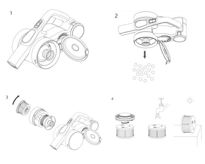 Ntxuav plua plav khob thiab filtration system